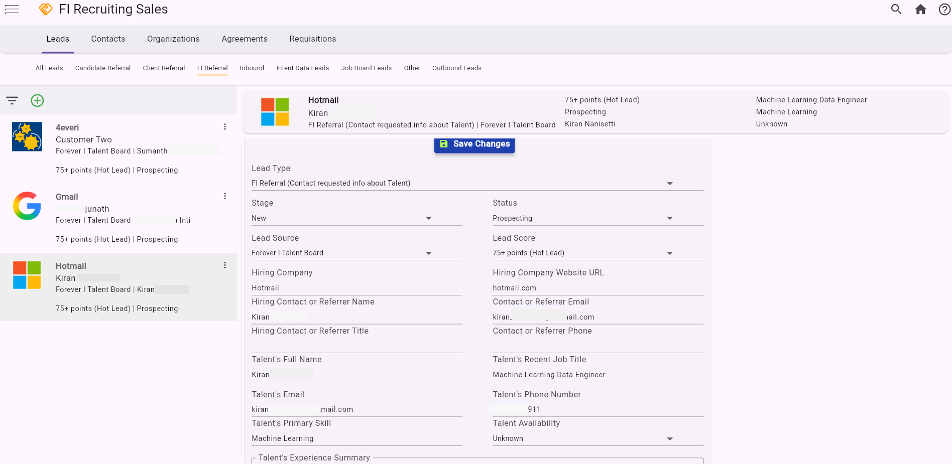 Integrated Sales Module (in lieu of CRM)